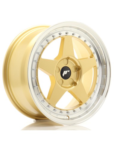 JR Wheels JR6 17x8 ET20-35 5H BLANK Gold w/ Machined Lip