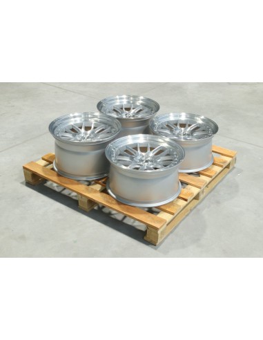 Set of JR40 19x9,5 ET28 + 19x11 ET22 5x112 Silver Machined Face
