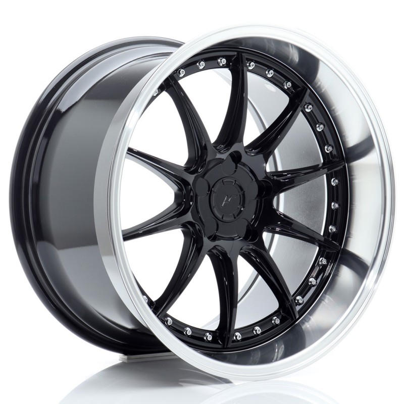 JR Wheels JR41 19x11 ET12-25 5H BLANK Glossy Black w/Machined Lip