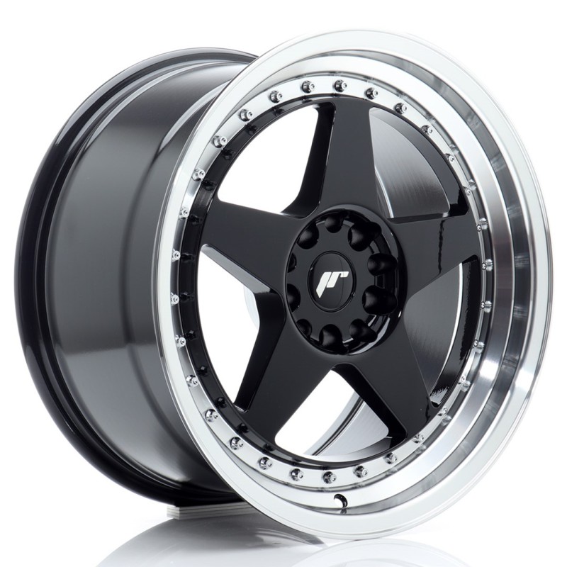 JR Wheels JR6 18x9,5 ET22 5x114,3/120 Gloss Black w/Machined Lip