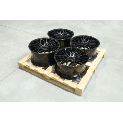 Set of JR38 19x8,5 ET40 + 19x9,5 ET35 5x112 Black Brushed w/Tinted Face