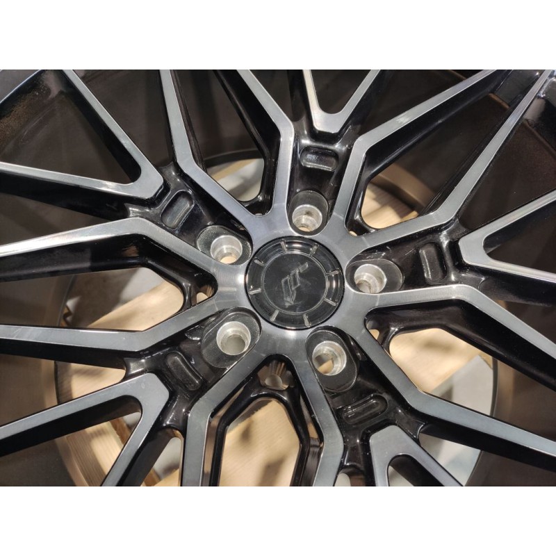 Set of JR38 19x8,5 ET40 + 19x9,5 ET35 5x112 Black Brushed w/Tinted Face