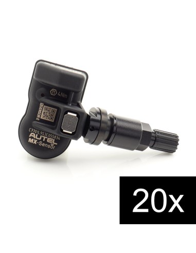 20pc TPMS Autel MX-Sensor E 315+433MHz Metal Stem Black